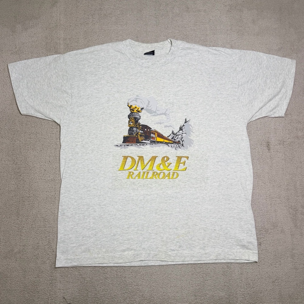 Vintage Fruit Of The Loom Best T Shirt Men’s XL DM&E Railroad Graphic Print